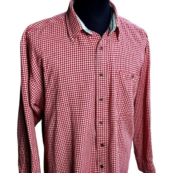 Vintage Chaps Ralph Lauren Shirt Mens XL red check Flannel Button Up Cotton - Picture 2 of 12